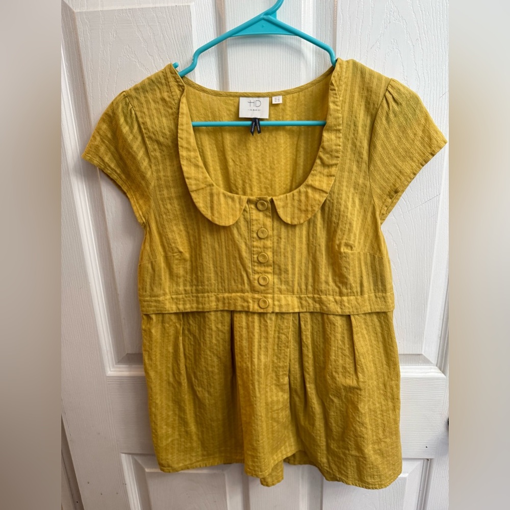 HD in Paris Mustard Yellow Blouse size 12